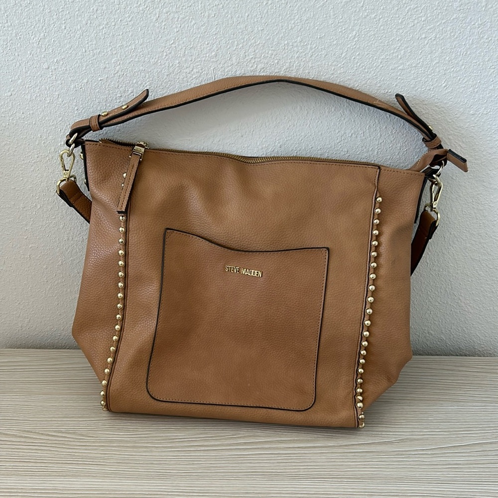 Steve Madden brown leather tote purse
